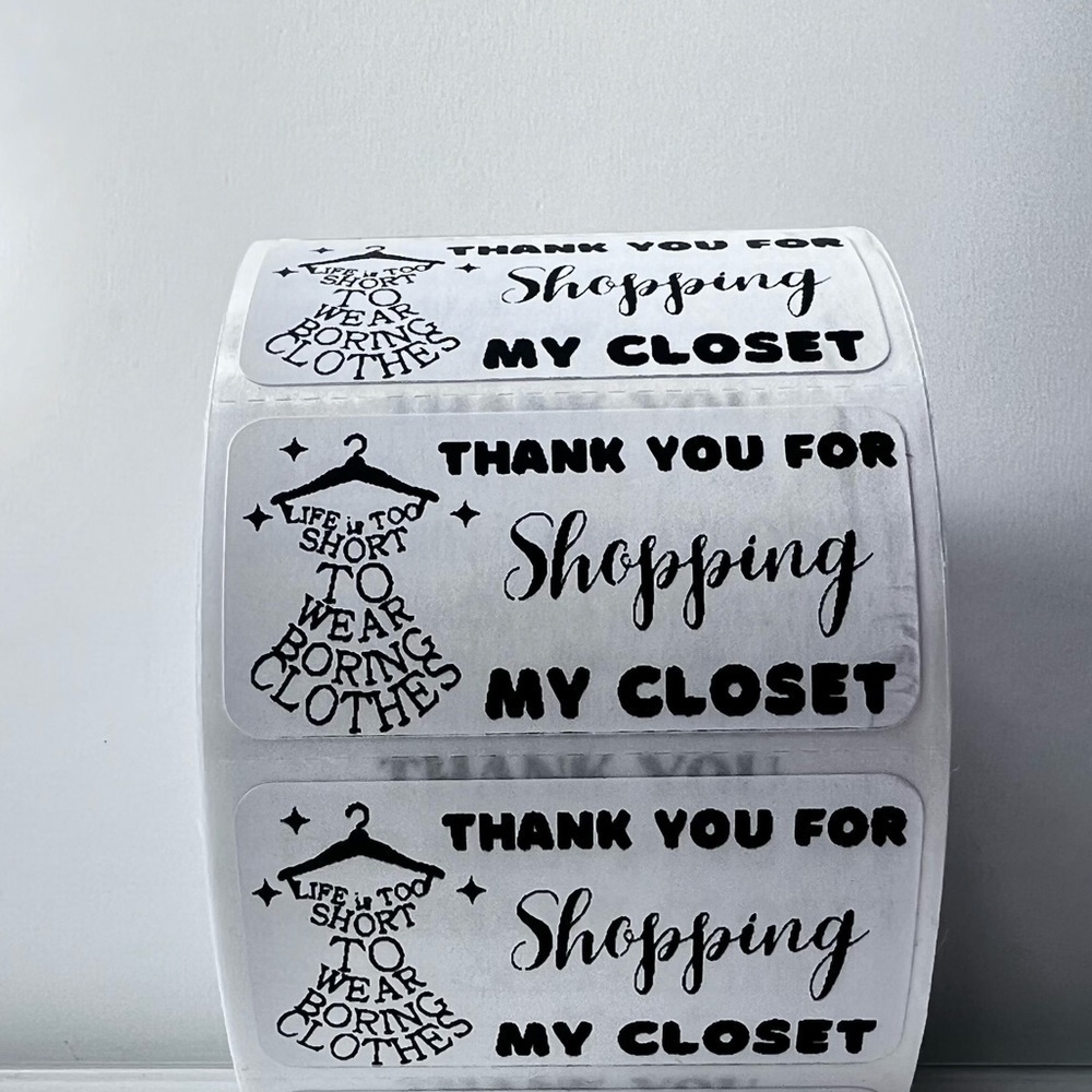 100 Thank You for shopping my closet 2in roll  | Packaging Supplies | NWT - Picture 4 of 5